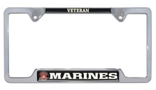 Marines Veteran Open License Plate Frame