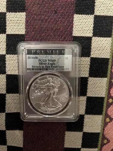 2014 S American Silver Eagle 1oz PCGS MS69, Striked in San Francisco