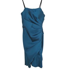 Xscape Strapless Satin Teal Cocktail Dress Size 4