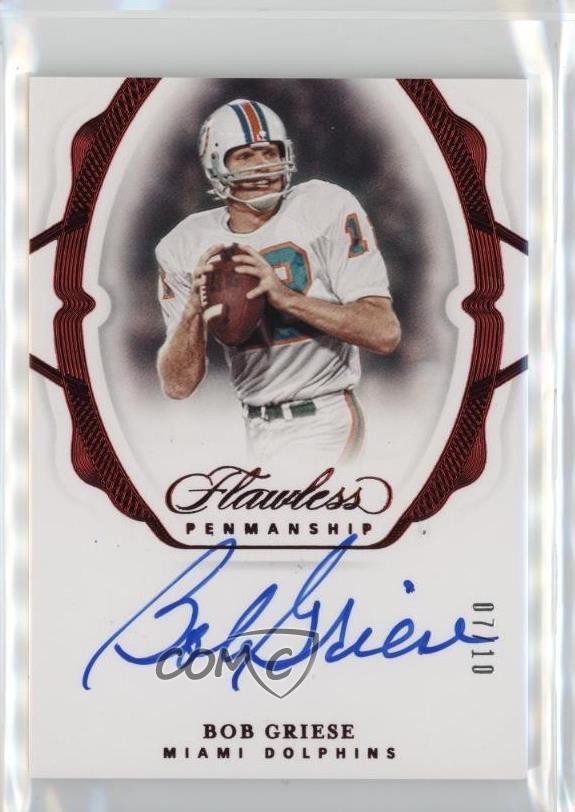 2020 Panini Flawless Penmanship Ruby 7/10 Bob Griese #FP-BGR Auto HOF 0n64