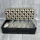 Vintage Set of 6 Anchor Hocking Coasters Clear Prescut Glass Original Box