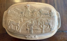 Vintage ABC Bravo CLAY 4qt Roaster Pan, Soak Then Roast Delivering Delicious