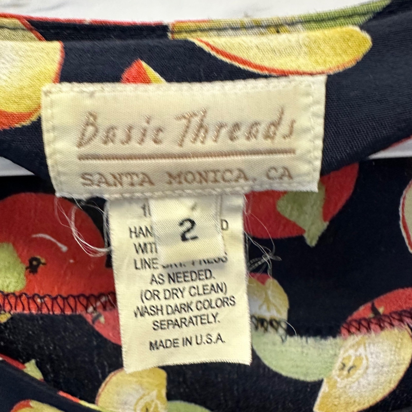 Basic Threads Santa Monica Apple Print Rayon 90s … - image 3