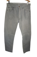 Vintage 1970s Grey Levi's Men's 100 Cotton Denim Jeans Button Fly 33W 32.5L