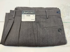Joseph  Feiss Classic Fit Men's Grey Dress Pants Size 42 NWT 100 Wool No Hem
