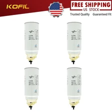 4X PL420 Fuel/Water Separator Spin-On Filter W/Adapter Fits:DAF CASE IHC CUMMINS