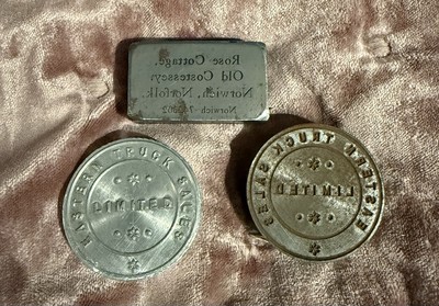Vintage Metall Geschäfts- & Adressstempel - östlicher LKW-Verkauf, Rosenhaus