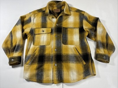 Vintage M Julian B. Free Wool Blend Plaid Flannel Jacket Made In USA Mens L XL