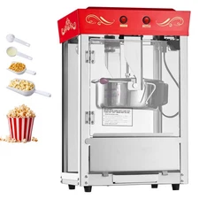 Uimoso Countertop Popcorn Maker with 800W Power 8oz Kettle, 48-Cup Capacity, Red