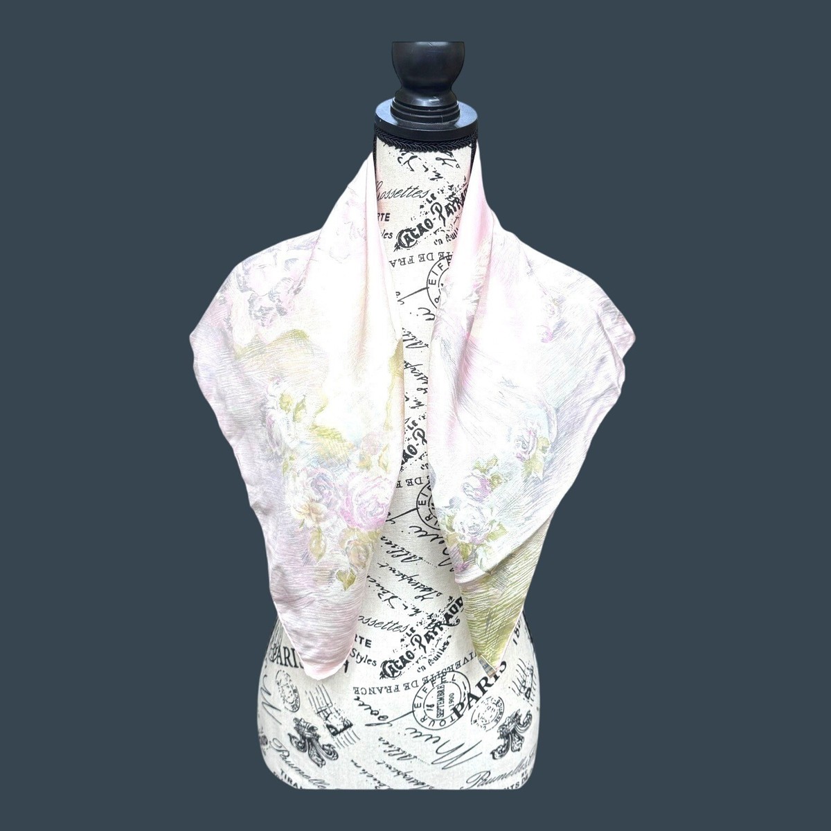 【とりくん】BAL JACQUARDKNITSOCCER SCARF Vtg Jacqmar Hutzlers Scarf Ballerina Print 28x27