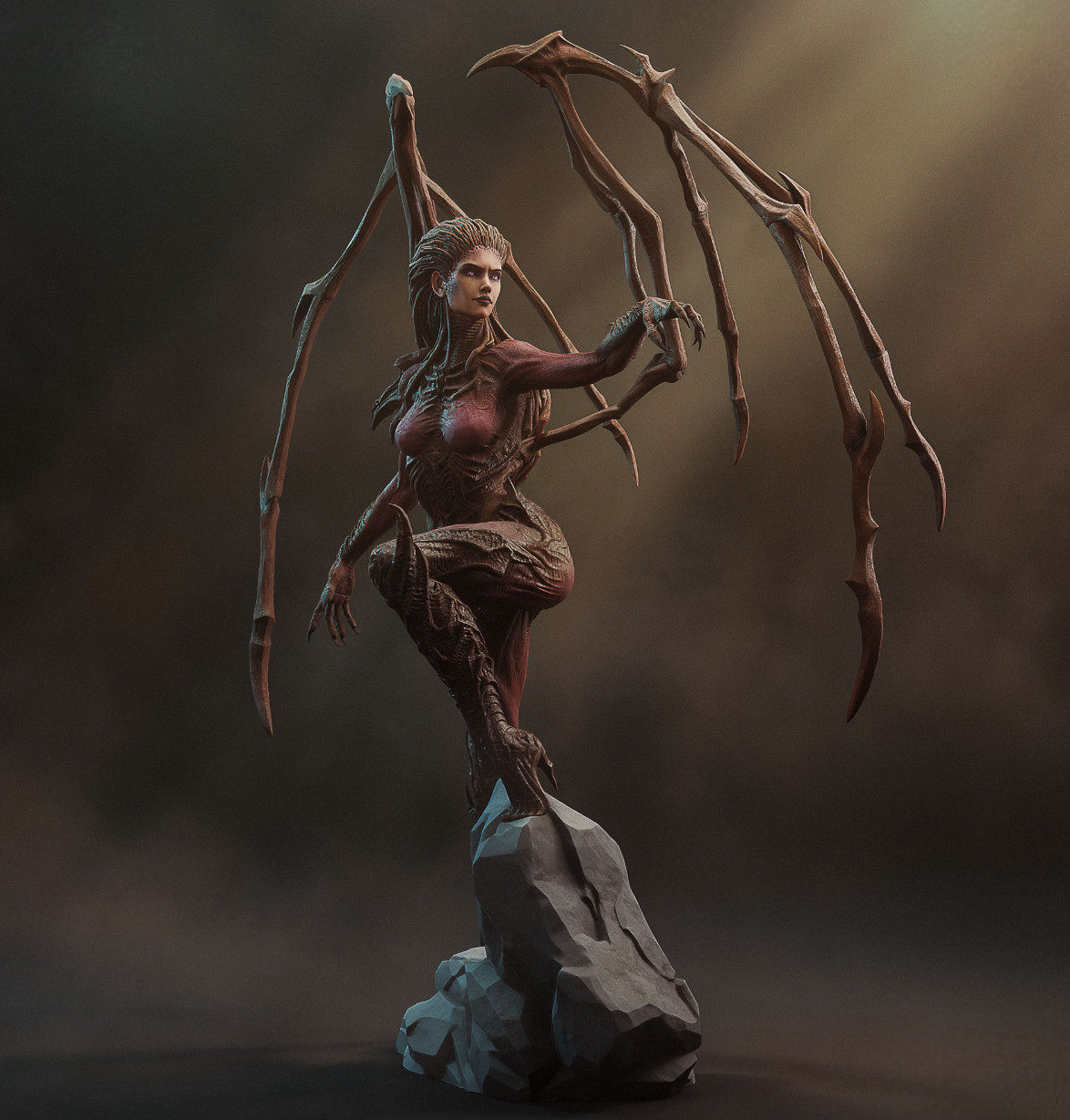 Statue Kerrigan en résine 28cm figurine StarCraft II grise à assembler