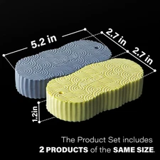 [2Count]Magic Exfoliating Bath,3D Super Soft Bath Sponge Skin, Ships from USA