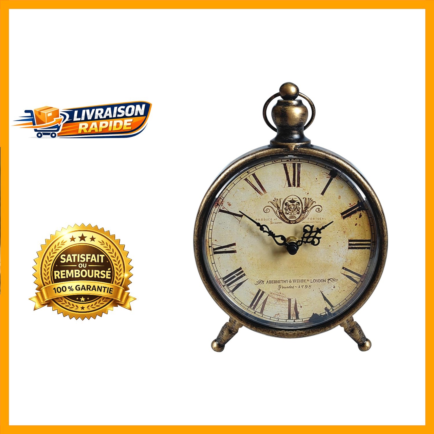 Horloge romaine vintage pour décorer votre table de chevet de chambre