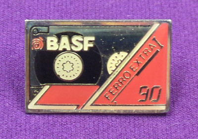 Vintage BASF FERRO EXTRA 90, Audio Cassette Tapes, Pin Badge