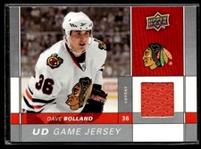 2009-10 Upper Deck Game Jerseys Dave Bolland Chicago Blackhawks #GJ-DB