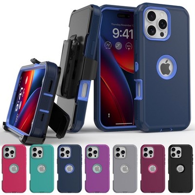 For iPhone 16 Pro Max 16e Plus Case Belt Clip Heavy Duty Shockproof Phone Cover