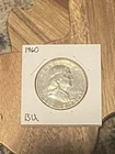 1960 Franklin Half Dollar Uncirculated Silver 50C Coin Uncertified 0.9 Fineness