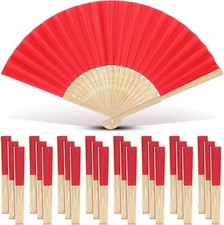 24 Pack Folding Fans Bamboo Handheld Folded Craft Hand Japanese Chinese Fans