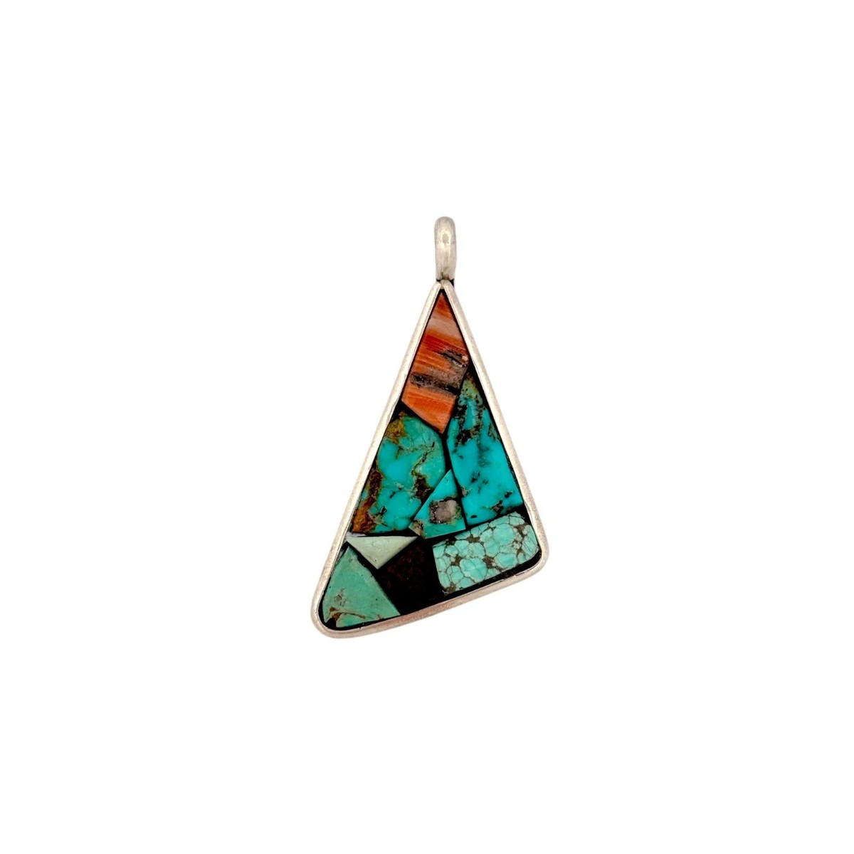 Navajo, Vintage, Pendant, Multi-Stone, Sterling Silver, Navajo, 2“