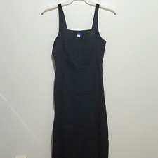Old Navy Maxi Dress Womens L Black Smocked Strappy Sleeveless Square Neck