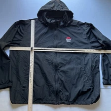 Pizza Hut Rain Jacket Men's 2XL Black Full Zip Employee Uniform Lightweight Hood
