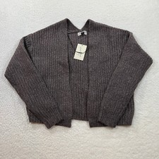 Universal Thread Cardigan Womens XS Brown Open Front Ribbed Knit Sweater 54195P