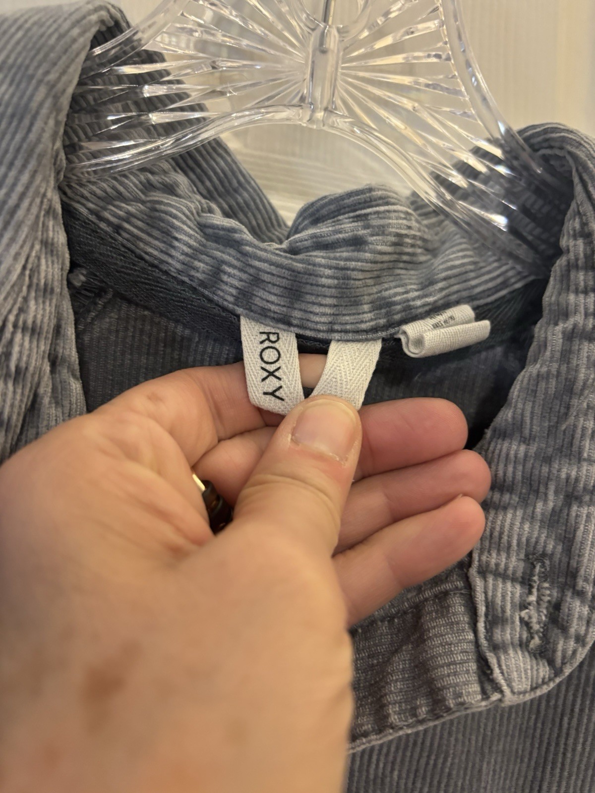 Roxy Size Medium Gray Jacket/ Button Shirt - image 3