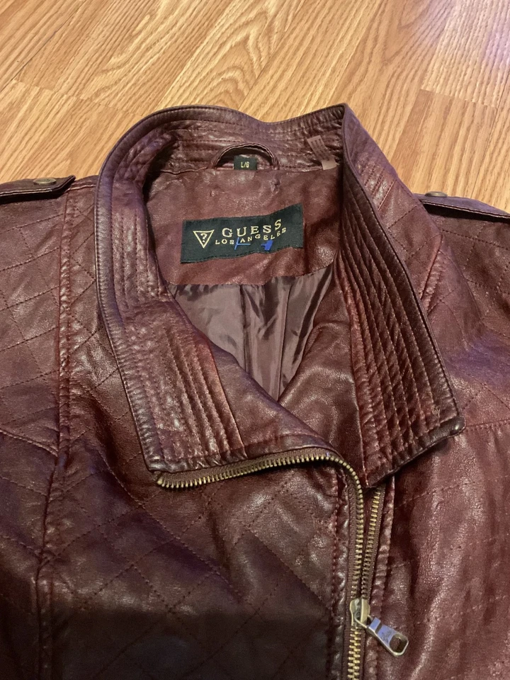 GUESS-Chaqueta BIKER Mujer Imitación Cuero Cremallera Completa Espresso L. (42"C 24"L Foto 2 de 4