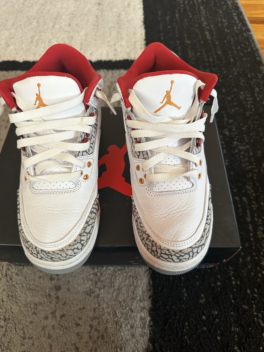 Jordan Air Jordan 3 Retro GS White Red Gold Elephant Print Boys