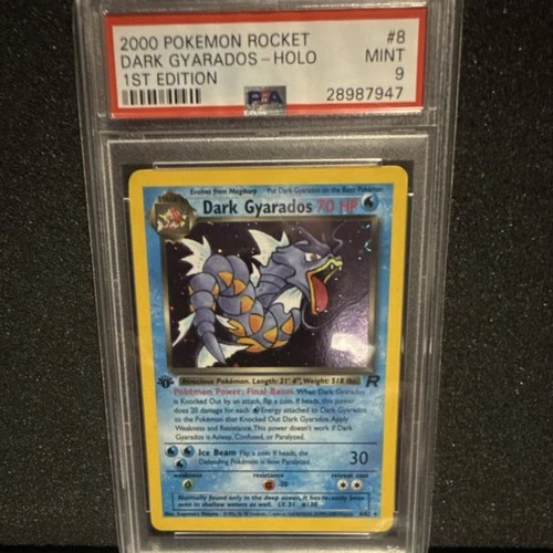 Pokémon TCG Team Rocket Dark Gyarados 1st Edition Holo 8/82 PSA 9