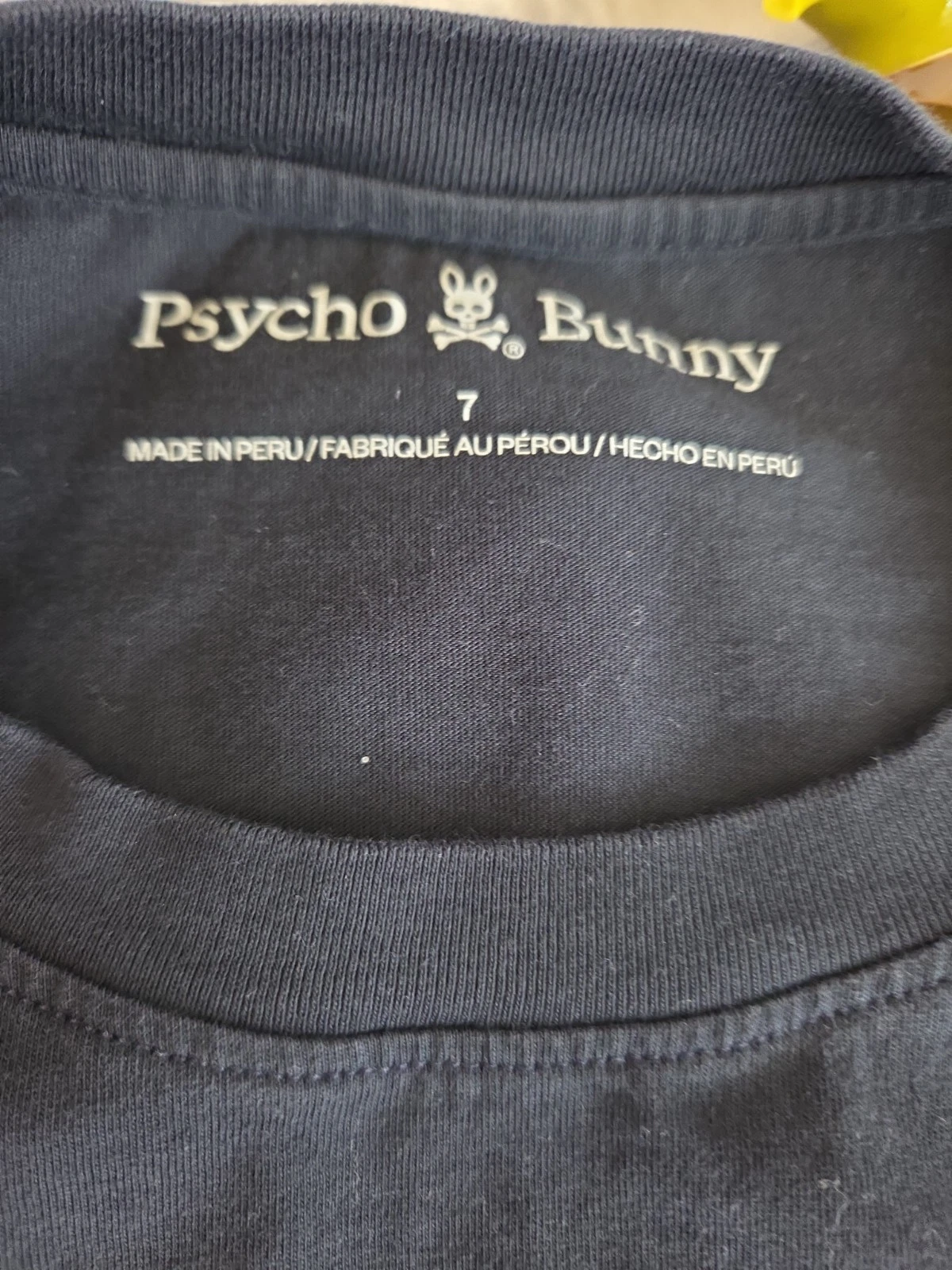 Psycho Bunny Men's Graphic Logo Cotton T-Shirt Navy Blue Size 7