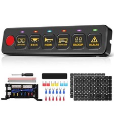 Mictuning Rgb 6 Gang Switch Panel As-60 Slim Car Boat Lights Control Box 12v24v Mictuning Rgb 6 Gang Switch Panel As-60 Slim Car Boat Lights Control Box 12v24v