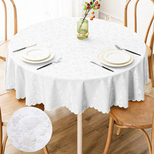 Mantel Redondo 60 Blanco Vinilo Impermeable Lavable Resistente Cocina Comedor