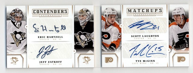2013-14 Contenders Booklet Autographs Eric Hartzell Zatkoff Laughton McGinn /99