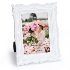 Pharege 5X7 White Vintage Picture Frame 5 By 7 Ornate Antique Picture Frame For