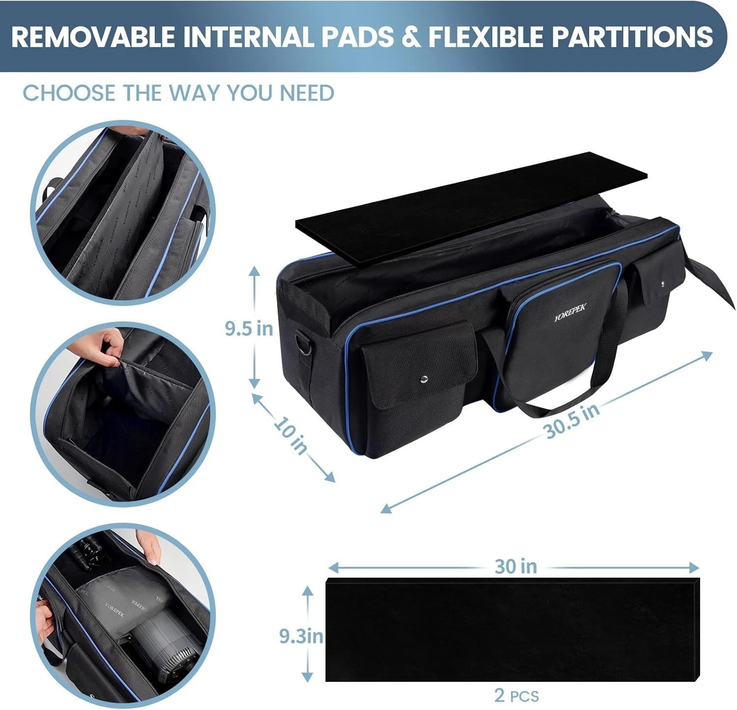 30.5" Durable Tripod Carrying Case with Protective Padding & Adjustable Straps