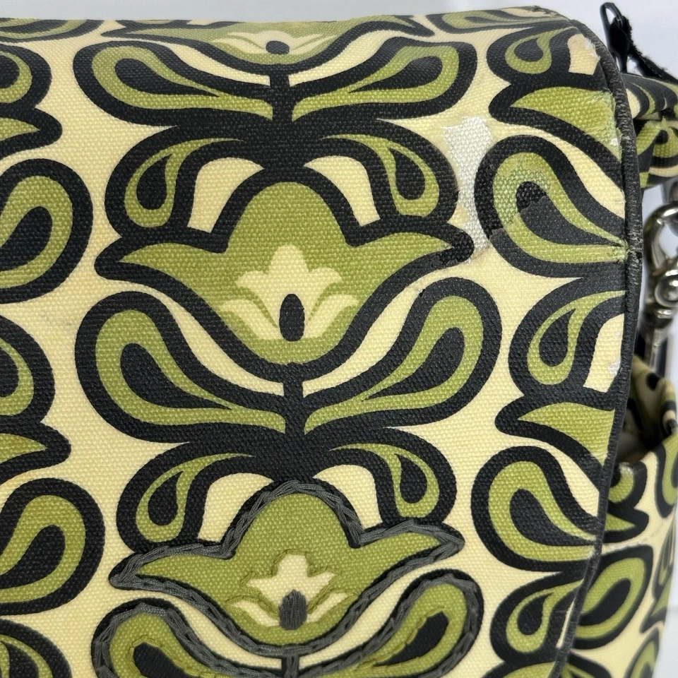 Petunia Pickle Bottom Boxy Backpack Diaper Bag Green Floral Canvas Baby Bag - Image 3 of 4