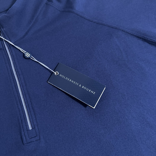 NEW Holderness & Bourne Men's 2XL Quarter Zip Navy Blue Golf Westland Pullover - Picture 1 of 7