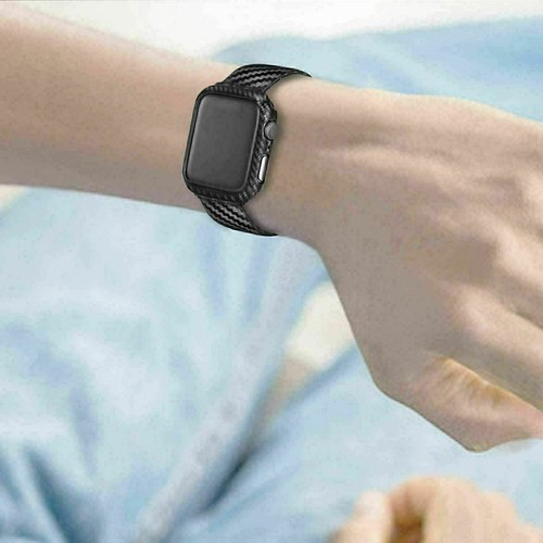 Carbon Fiber Strap Case For Apple Watch Band Bracelet iWatch Series 7 6 5 4 3 SE - Picture 7 of 13