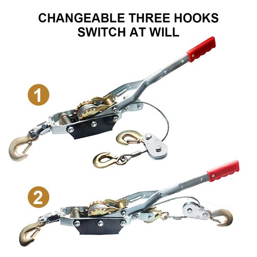 2Ton / 4Ton Hoist Ratchet Hand Lever Puller Come Along Strong Alloy Hooks Cable - Picture 6 of 21
