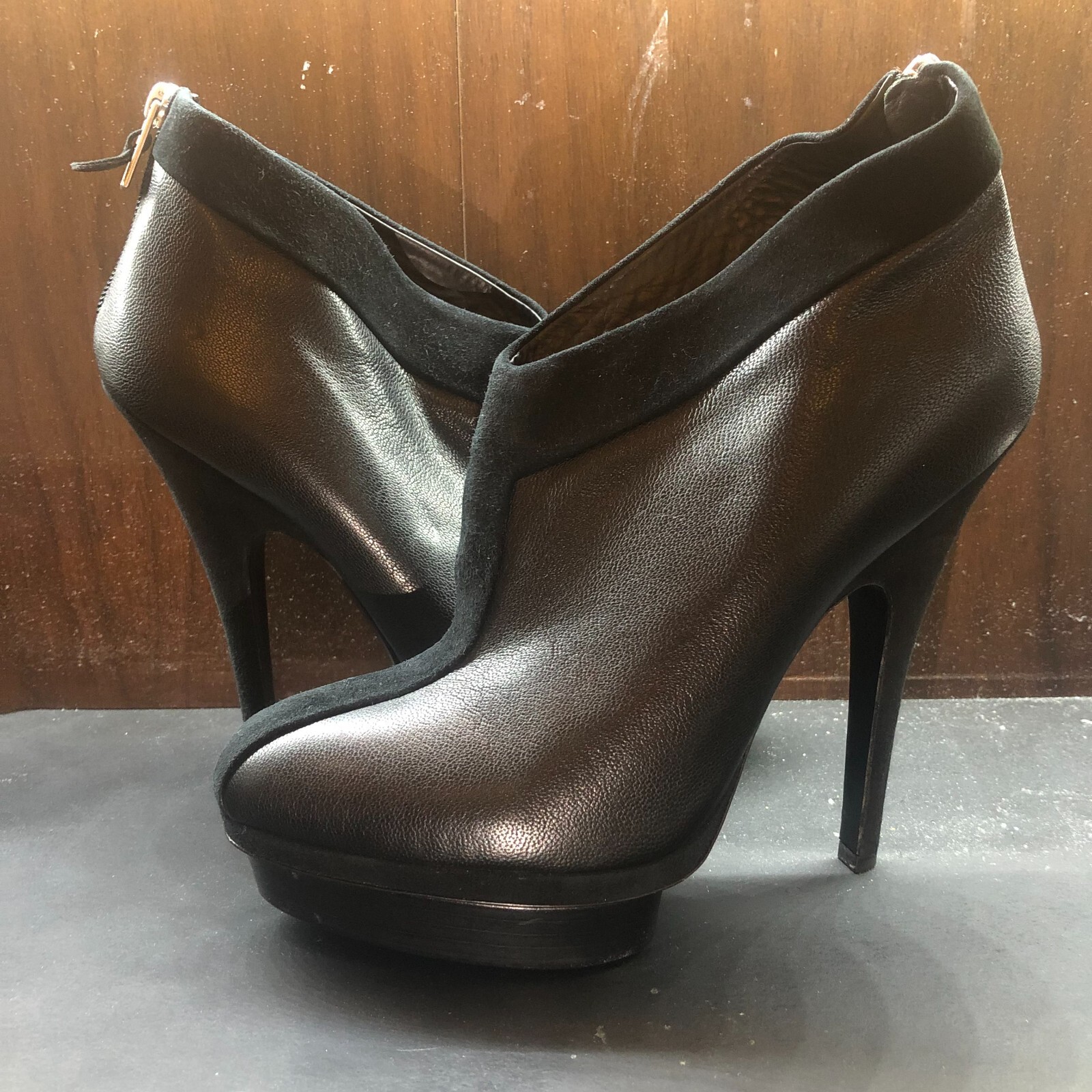 Yves Saint Laurent – Stivaletti facili YSL Rive Gauche in pelle nera e pelle scamosciata