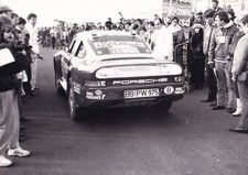 PORSCHE 959 4x4 PROTOTYPE, 7th PARIS-DAKER 1985, MOSTLY REAR VIEW PHOTOGRAPH.