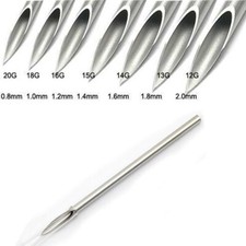 10Pcs Sterilized Body Piercing Needles 12/14/18/20G Navel Ear Nose Body Art Tool