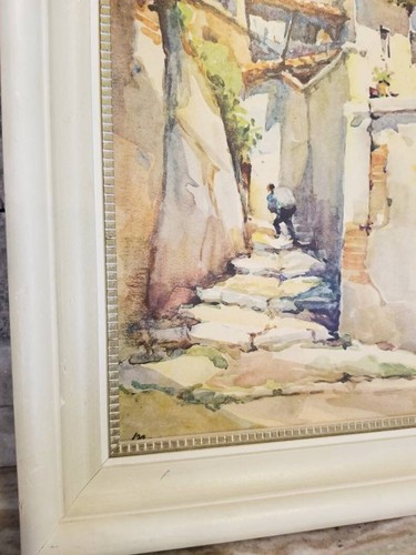 Vintage Art Print, Old Town Painting - Picture 6 of 9