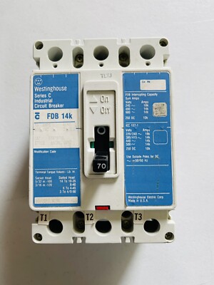 Cutler-Hammer FDB3070L 70A 3-PH 3-P 600V Molded Case Circuit Breaker Warranty