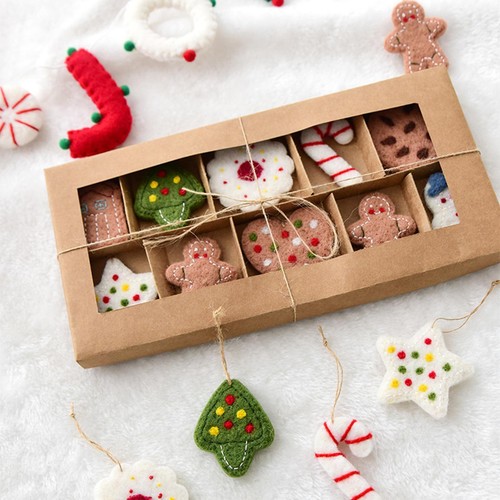 10 Pieces Felt Christmas Tree Pendants Christmas Decor for Festival