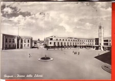 POSTCARD RAGUSA B/W TRAVELLED 1956 PIAZZA DELLA LIBERTA'