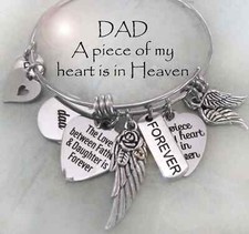 Loss of Father Memorial Bangle, A Piece of My Heart is in Heaven, Loss of Dad