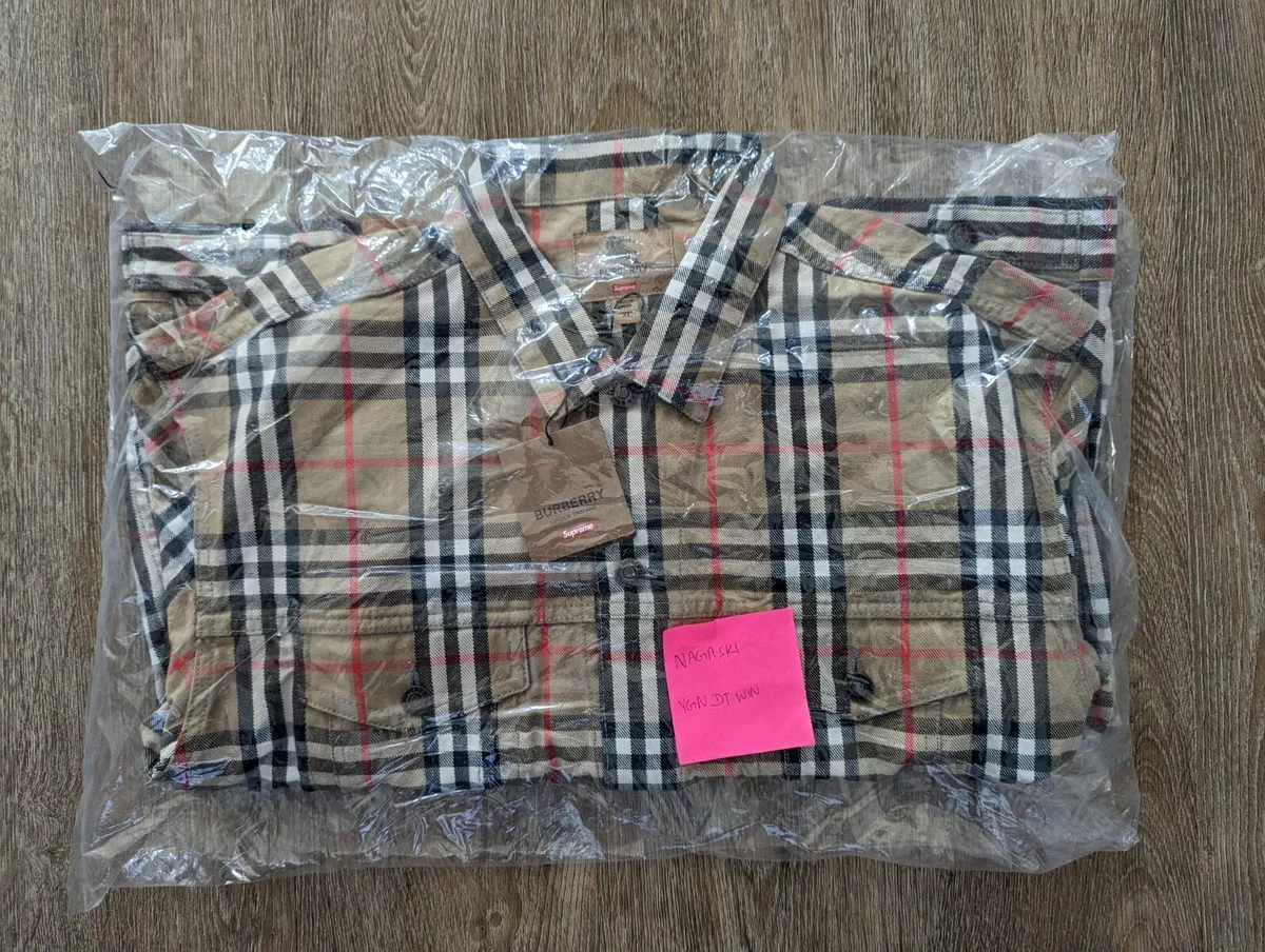 Supreme Burberry Denim Trucker Jacket Beige in XL | eBay