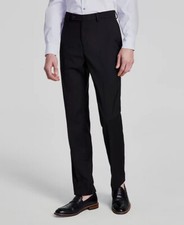 Calvin Klein Men's Black X Slim Fit Flat Front Dress Pants Size 32W 30L